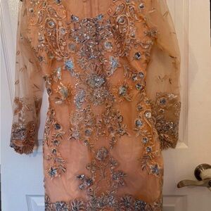 Elegant Embroidered Long Sleeve Dress